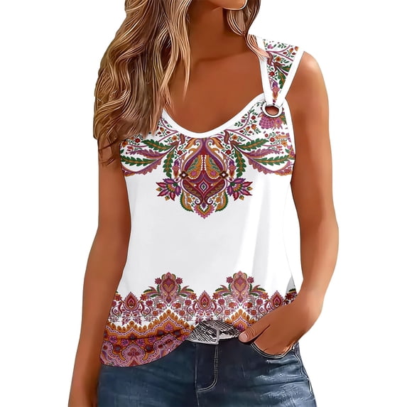 XMYRZ Tank Tops for Women 2026 Trendy Summer V Neck Sleeveless T Shirts Spring Clothes Casual Loose Blouses for Daily Going Out