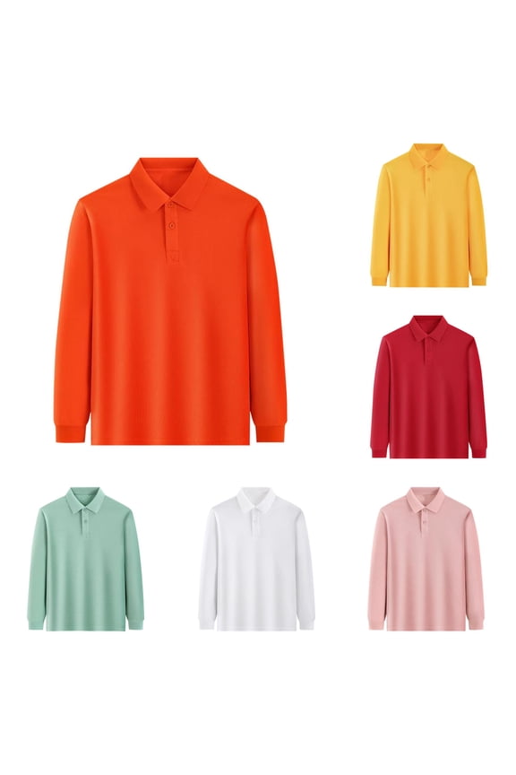 Toddler Boys Shirts School Campus Sports Active Tees Gymnastics Team Practice Uniforms Polo Neck Long Sleeve Pullover Tops