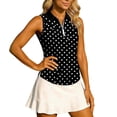 thumbnail image 1 of XMYRZ Women's Golf Sleeveless Shirt 1/4 Zip Collared Moisture Wicking Polo Shirt Racerback Breathable Tank Tops for Golf Tennis, 1 of 4