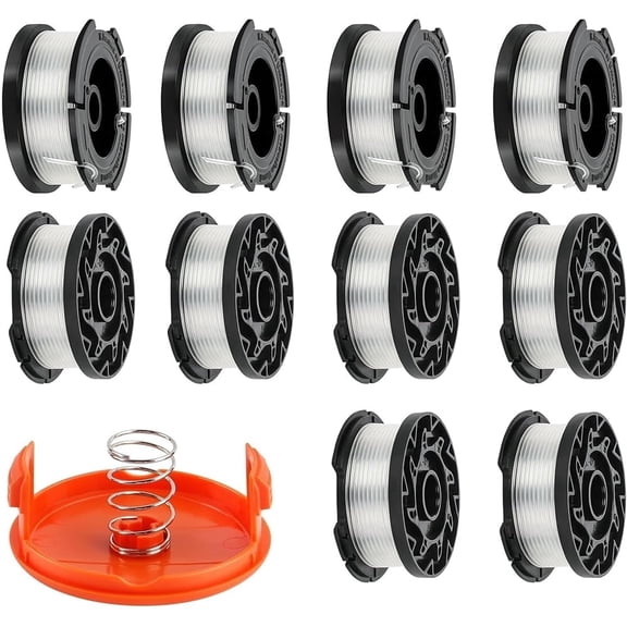 XMZHOU 10 Pack String Trimmer Line Spool, Weed Eater String Heads Compatible with Black + Decker Replacement