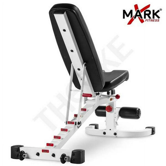 XMark 11-Gauge FID Flat Incline Decline Bench-WHITE