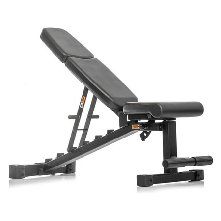 XMARK Ox Series Commercial Flat Incline Decline Weight Bench, Black, 1500 lb Capacity, 7 Back Pad Adjustments From Decline To Military Press, Ergonomic 3 Position Adjustable Seat, Transport Wheels