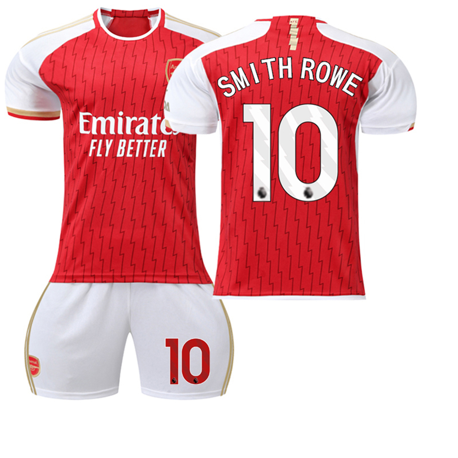 XNB 20232024 Arsenal Home Shirt 10 Smith Rowe Soccer Jerseys and Shorts Set