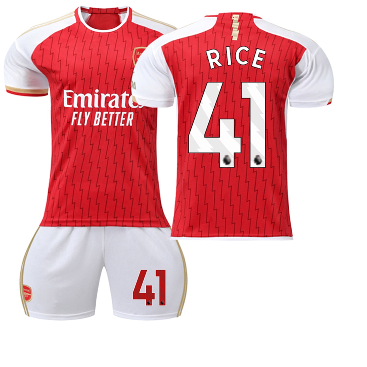 XNB 2023-2024 Arsenal Home Shirt #41 Rice Soccer Jerseys and Shorts Set ...