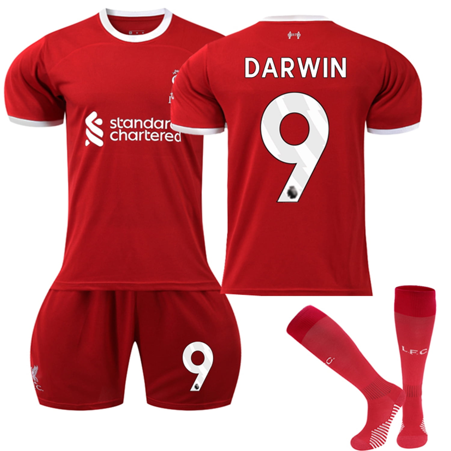 XNB 20232024 Liverpool Home Jersey 9 Darwin Sportswear Soccer Jersey