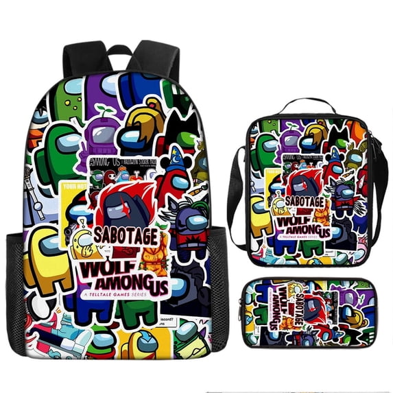 XNB Among-Us Backpack Cartoon 3D Print Bag Lightweight Large Capacity Laptop Backpack for Travel Hiking For Unisex