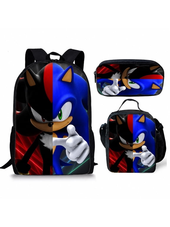 Cartoon Backpack Large Capacity Printed Bookbag Three-Piece Set Ideal For Birthday Gifts Casual Travel bag