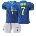 XNB Copa America 2024 Brazil Away Jersey 7 Vini Jr Soccer Shirts and Shorts Set