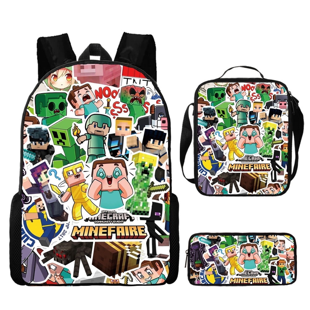 XNB Minecraft Game Backpack 3D Printed anime Backpack Laptop Bags ...