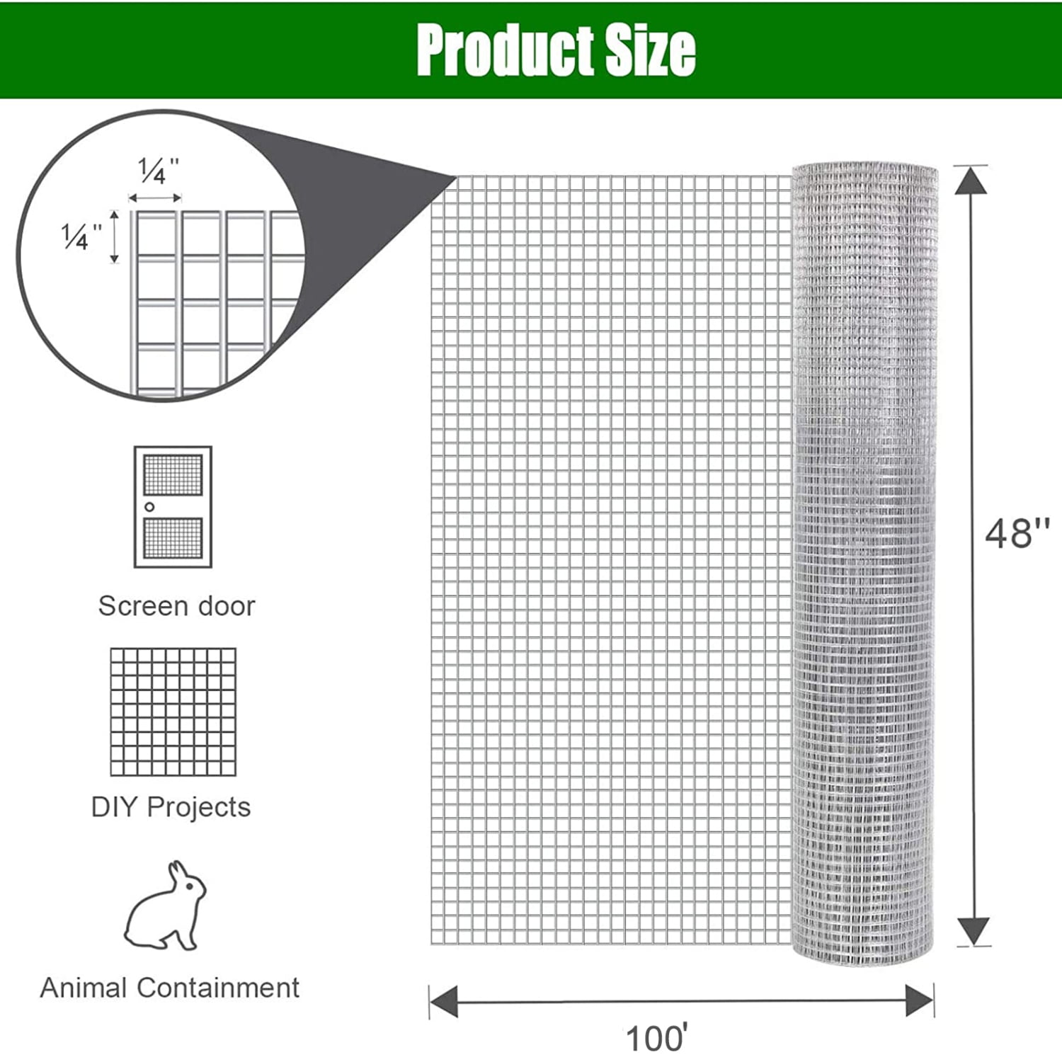 XNGGNG HighQuality Durable 23 Gauge 1/4 inch Hardware Cloth Welded