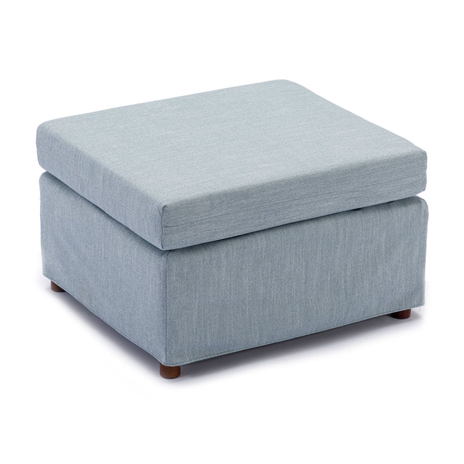 XNGGNG Light Blue Single Movable Ottoman for Modular Sectional Sofa