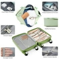 Light Green ABS Hard Shell Twopiece Suitcase Set with USB Port Cup