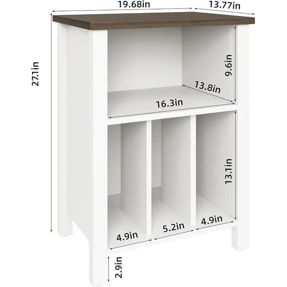 XNKOLMJ Record Player Stand Vinyl Record Storage Table End Table with Display Shelf Holds to 130 Albums Large Nightstand Wood Turntable Stand Cabinet Side Table for Living Room Bedroo