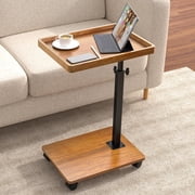 XNSDXV C Table End Table Adjustable Height, 360   Swivel TV Tray Table for Small Spaces, Couch Tables that Slide Under, C Shaped Side Tables Living Room and Bedroom for Sofa, Bed,Chair, Snack