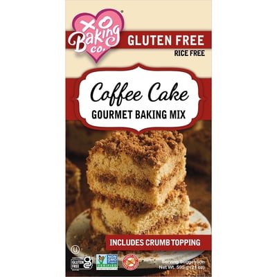 XO Baking Co. Gluten Free Coffee Cake Gourmet Baking Mix with Crumb Topping; Non-GMO; Kosher; Rice Free; Soy Free; Dairy Free; Peanut Free; No Preservatives; No Artificial Flavors or Colors, 21oz