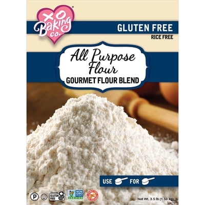 XO Baking Co. Gluten Free All Purpose Flour - Gourmet Flour Blend; Non-GMO; Kosher; Rice and Peanut Free; Paleo Friendly; No Preservatives; No Artificial Flavors or Colors, 3.5lbs