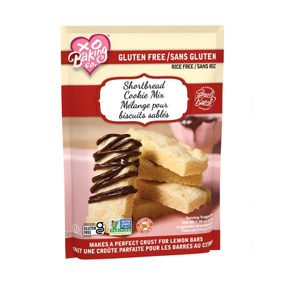 XO Baking Co. Gluten Free Small Batch Shortbread Cookie Mix; Non-GMO, No Preservatives, Artificial Flavors or Colors, 7.39oz