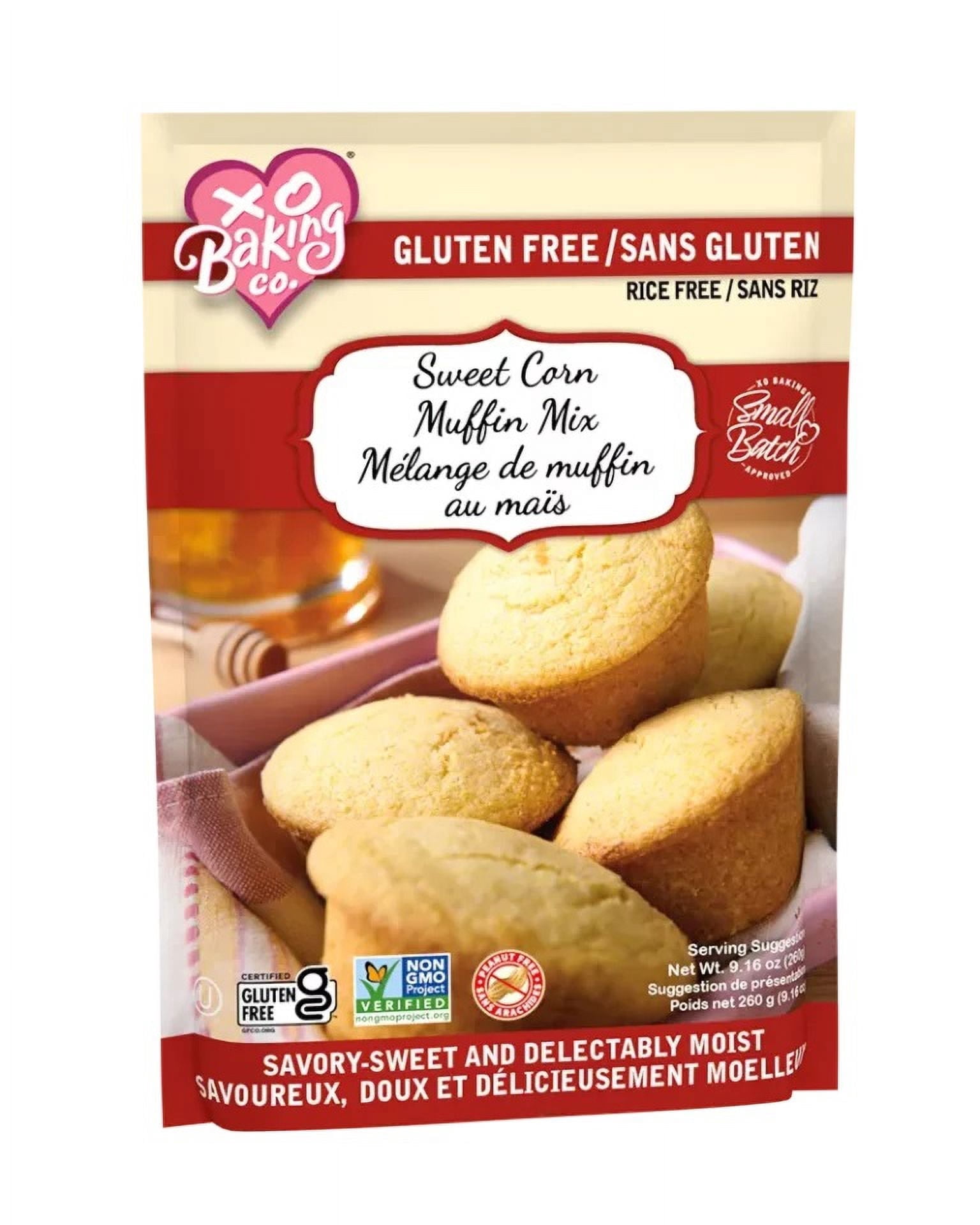 XO Baking Co. Gluten Free Small Batch Sweet Corn Muffin Mix; Non-GMO; Kosher; Rice & Peanut Free; No Preservatives, Artificial Flavors or Colors, 9.16oz