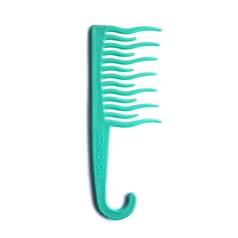 XO Curls Wide Tooth Detangling Comb for Curly Wavy Hair with Comfort ...