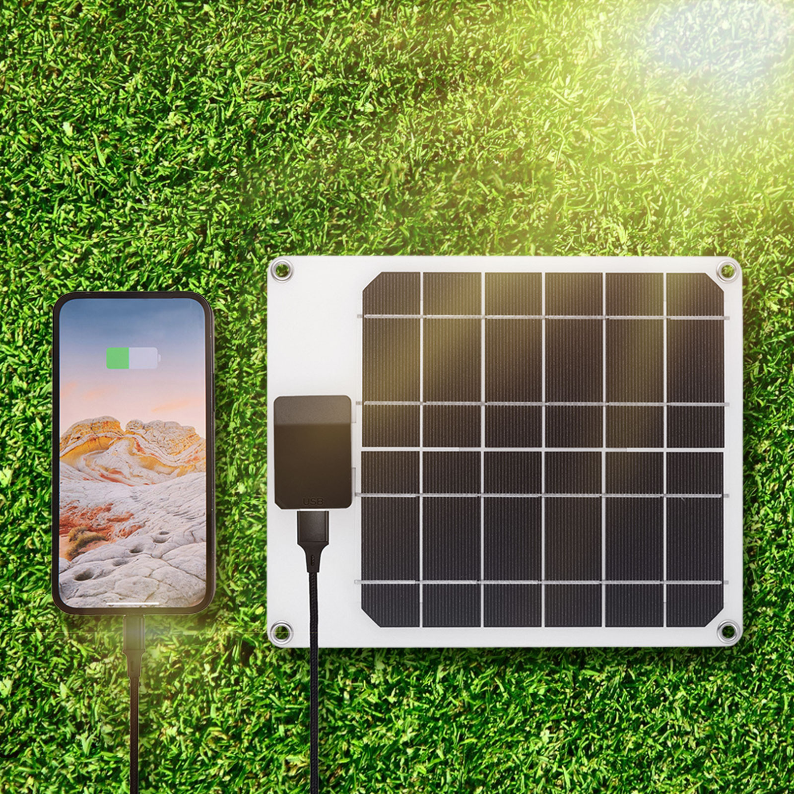 XOAIHY 5W 5V Outdoor Solar Panel with Constant Voltage Output USB