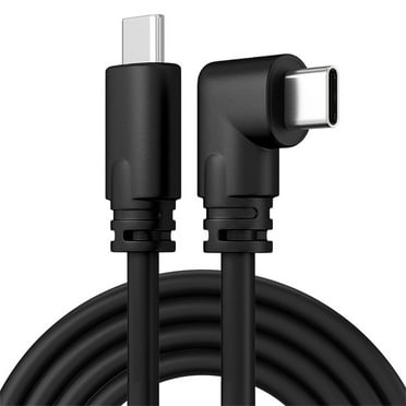 XOAIHY 6M/20Ft Type C To Type C Right Angle Usb C Cable - 5A Super Fast Charging For Vr Headsets And Gaming Pcs - Durable Nylon Braided With L-Shape Design For Convenient Use