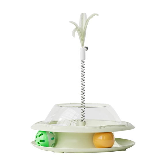 XOAIHY Clear Track Cat Ball Toy with Treat Ball and Rotating Feathers, Enhance Relationship of Cats and Cats Parent