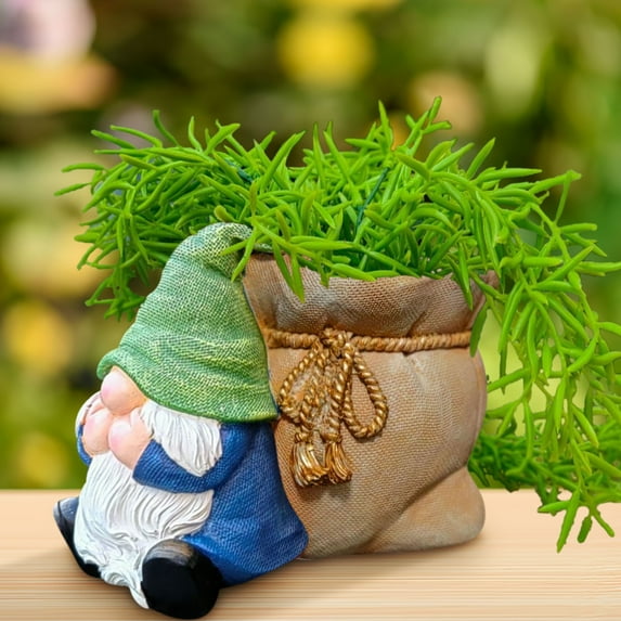 XOAIHY Resin Gnome Garden Planter – Whimsical Faceless Decoration for Indoor and Outdoor Use; Ideal for Enhancing Garden Spaces with Unique Charm and Character.