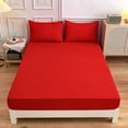 thumbnail image 1 of XOAIHY Twin Fitted Sheet, Deep Pocket Twin Sheets, Non-Slip Fixed Bed Cover, All-Inclusive Mattress Protection Bed Cover, Soft Microfiber, Shrinkage and Fade Resistant, Easy Care,54.2×74.7Inch(Red), 1 of 7