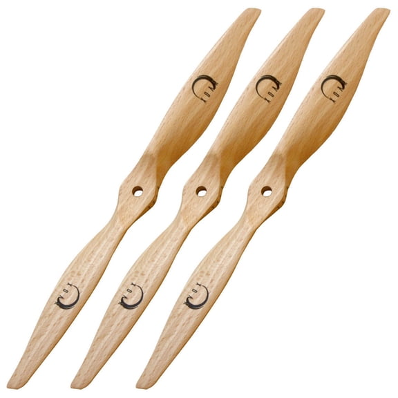 XOAR PJN 9x7 (3 pcs) Electric RC Airplane Propeller. 3-Pack 9 Inch 2 Blade Wood Prop for Electric Motor