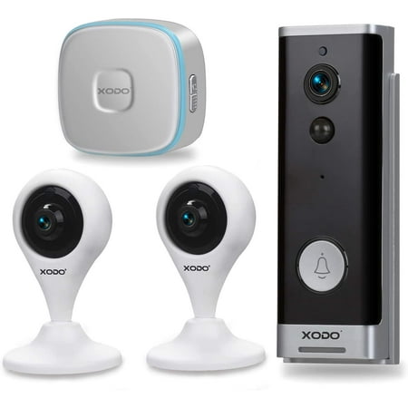 XODO PK2 Wi-Fi Security Cameras and Alarm Systems, Smart Home Security Kit with Doorbell, Wireless Chime, 2 Way Audio, Motion Sensor