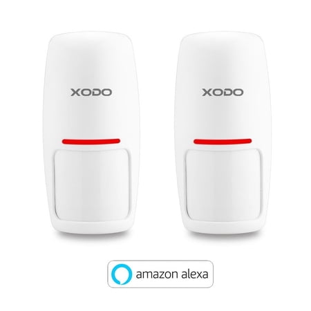 XODO Smart Home Wireless Motion Sensor, Home Security System with Voice Control, 2 Pack
