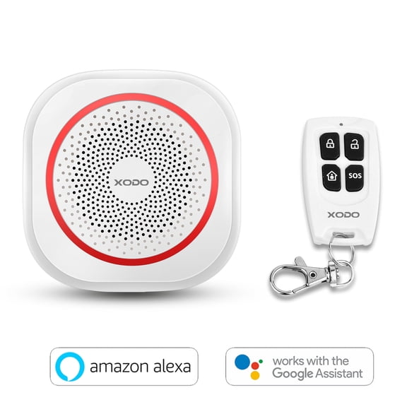 XODO SA2 Smart Home Security Alarm System, 90dB Siren Wireless Alarm with Strobe LED Flash