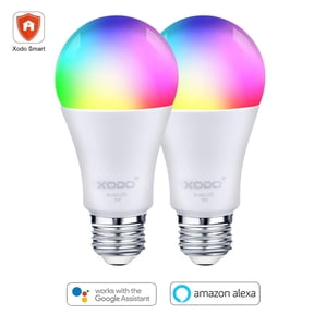 XODO Smart Light Bulb, Color Changing Wi-Fi LED Light Bulbs with App and Voice Control, 2-Pack