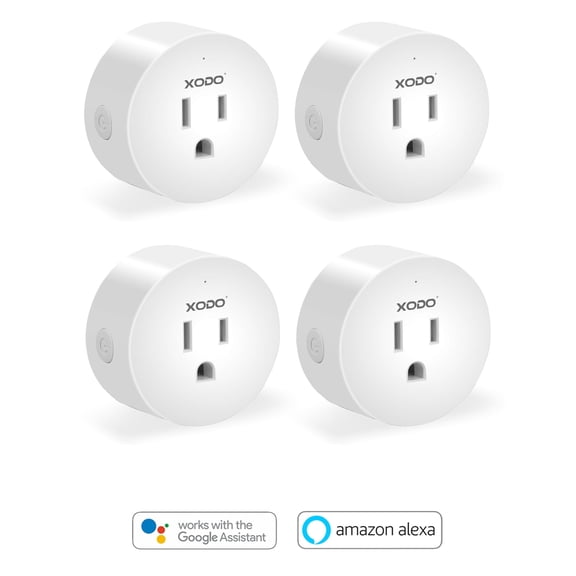 XODO WP1 Wi-Fi Smart Plug, Smart Outlet Plugs with Remote App Control, Works with Alexa and Google, 4-Pack
