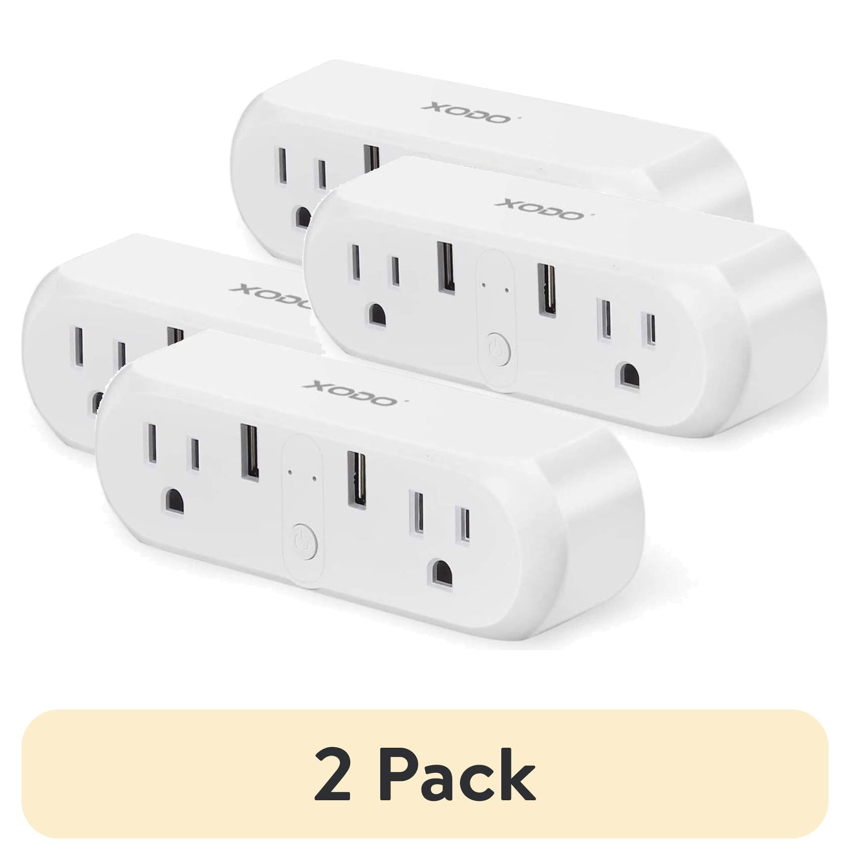 XODO Dual USB Wi-Fi Smart Plug Outlets, 2-Pack