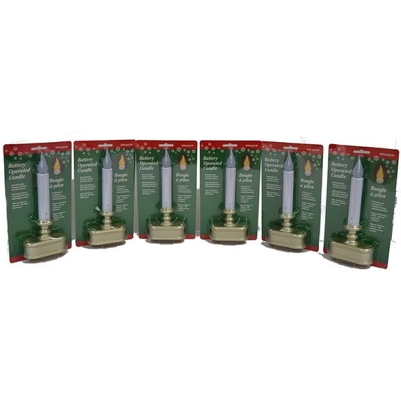 Xodus Innovations Battery Operated LED Window Candle FPC1221P - Amber Flicker Flame - 6 Pack Pewter