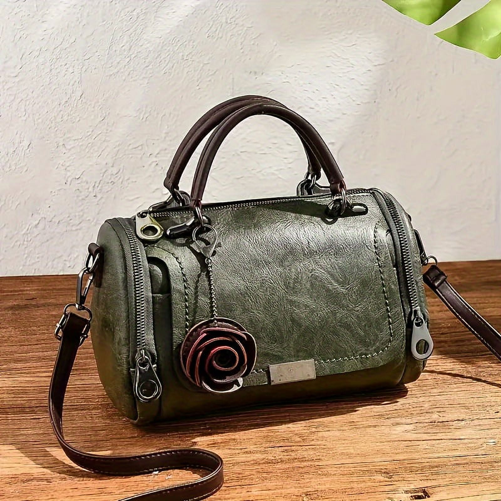 XOGNGZH Vintage Boston Handbag Large-capacity Trendy Satchel XOGNGZH Vintage Boston Handbag Large-capacity Trendy Satchel