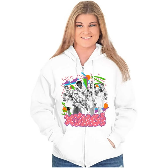 XOMG POP 1990s Retro Throwback Band Women Plus Size Zipper Hoodie Brisco Brands 2X