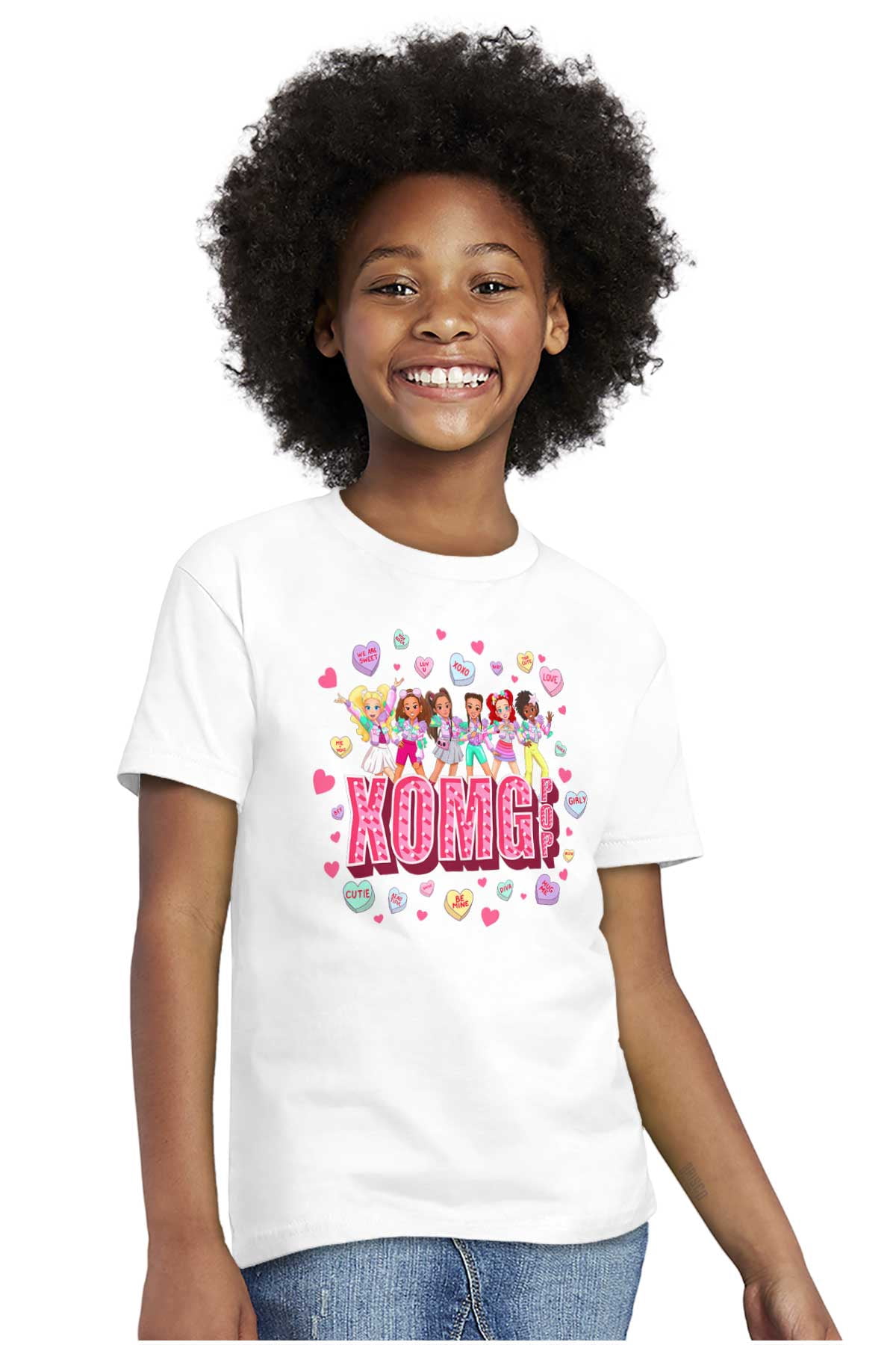 XOMG POP Animated Candy Heart Song Girls Kids T Shirt Tees Teen Brisco Brands L