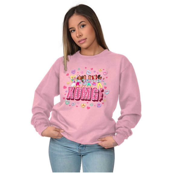 XOMG POP Animated Candy Heart Song Women Crewneck Sweatshirt Brisco Brands 2X