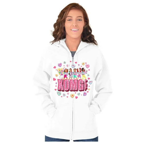 XOMG POP Animated Candy Heart Song Women Plus Size Zipper Hoodie Brisco Brands 5X