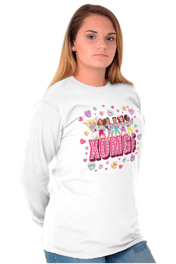 XOMG POP Animated Candy Heart Song Women's Long Sleeve T Shirt Brisco Brands S