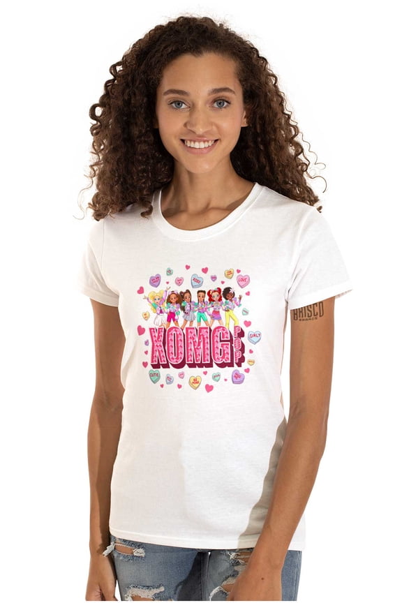 Animated Candy Heart Song Women's T Shirt Ladies Tee Brisco Brands L