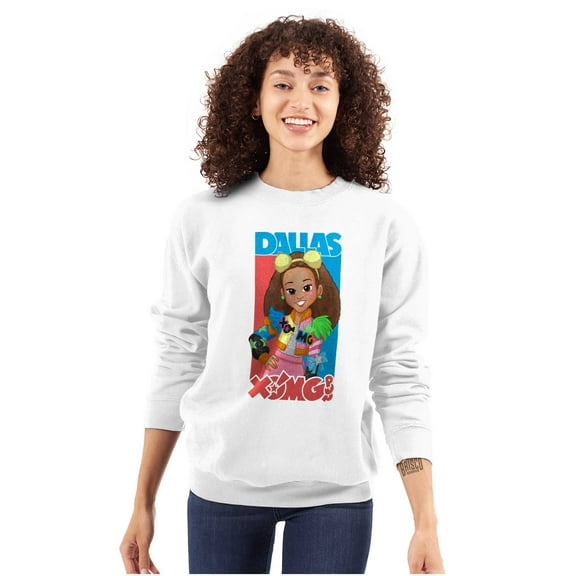 XOMG POP Band Dallas Cartoon Fan Women Plus Size Sweatshirt Brisco Brands 2X