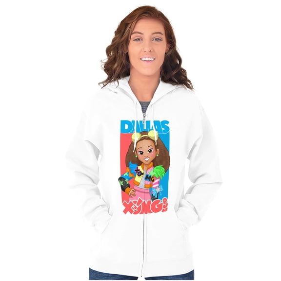 XOMG POP Band Dallas Cartoon Fan Women Plus Size Zipper Hoodie Brisco Brands 2X