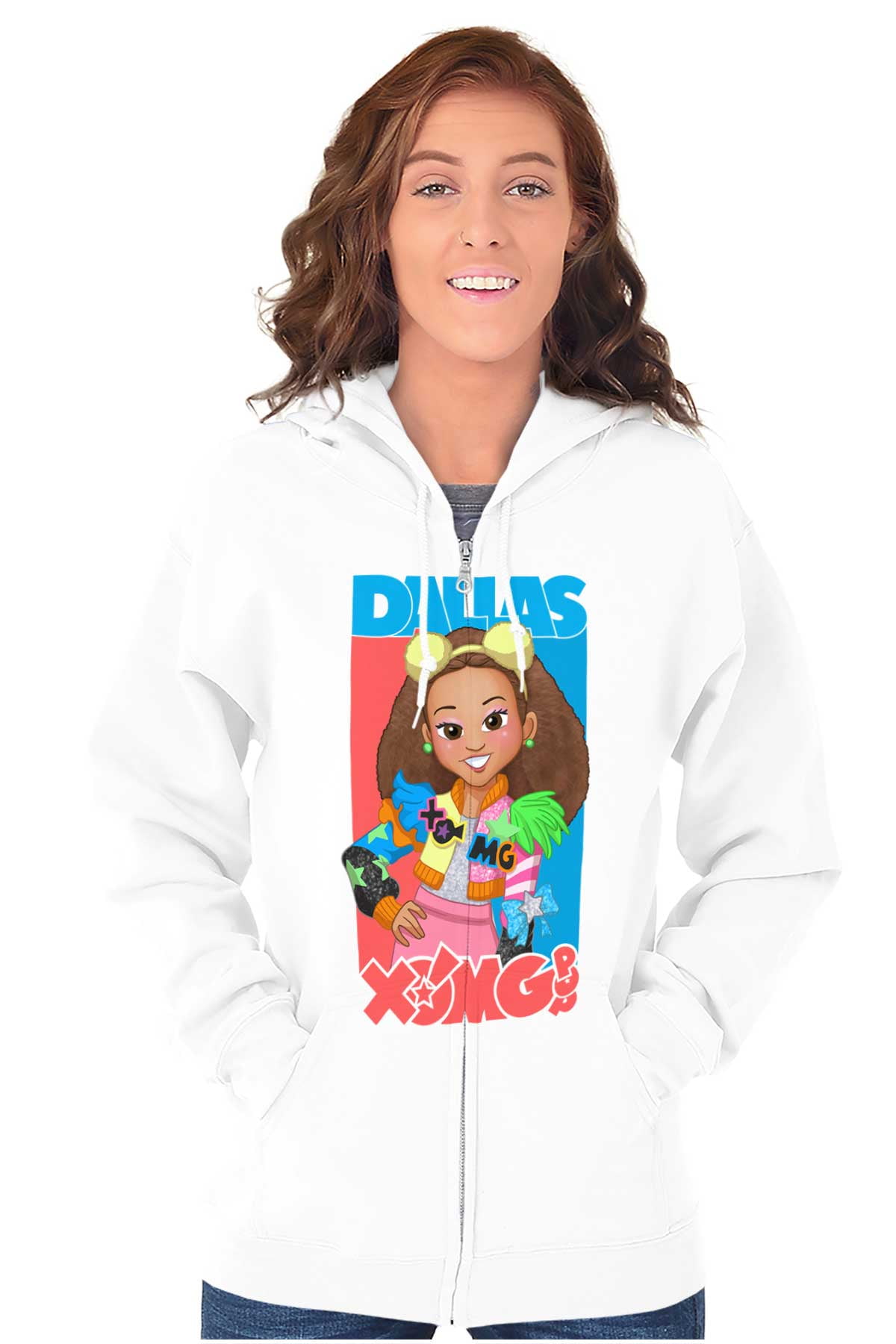 XOMG POP Band Dallas Cartoon Fan Women Plus Size Zipper Hoodie Brisco ...