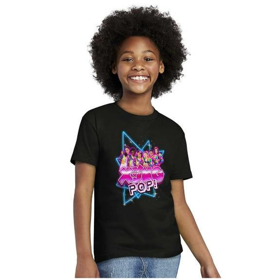 XOMG POP Band Neon Space Rockstars Girls Kids T Shirt Tees Teen Brisco Brands L