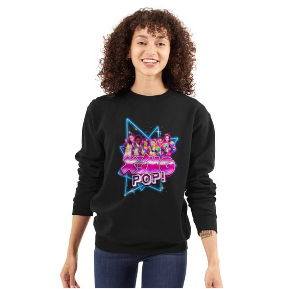XOMG POP Band Neon Space Rockstars Women Crewneck Sweatshirt Brisco Brands X