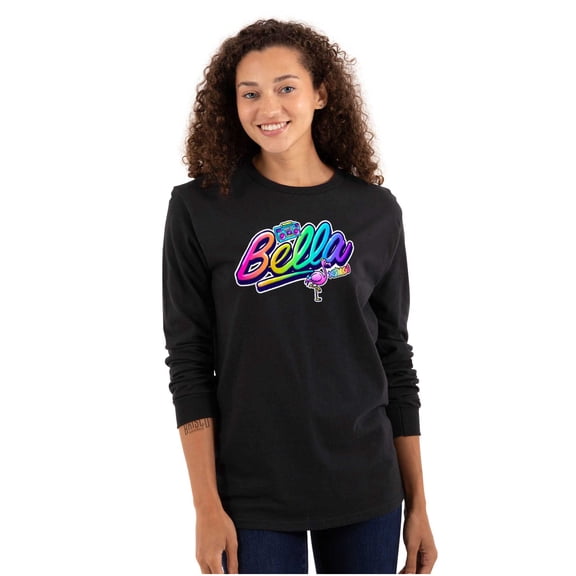 XOMG POP Bella Musical Rainbow Women Plus Size Long Sleeve Tee Brisco Brands 2X