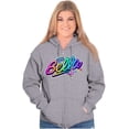 thumbnail image 1 of XOMG POP Bella Musical Rainbow Zip Hoodie Sweatshirt Women Brisco Brands M, 1 of 5